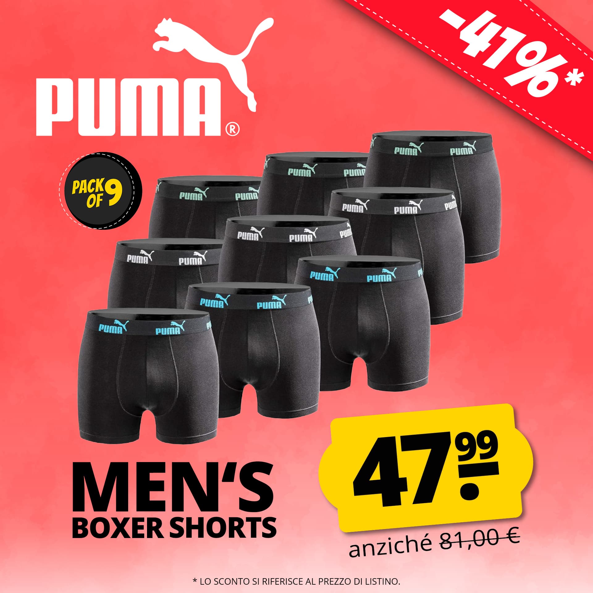 Puma everyday uomo boxer set da 9