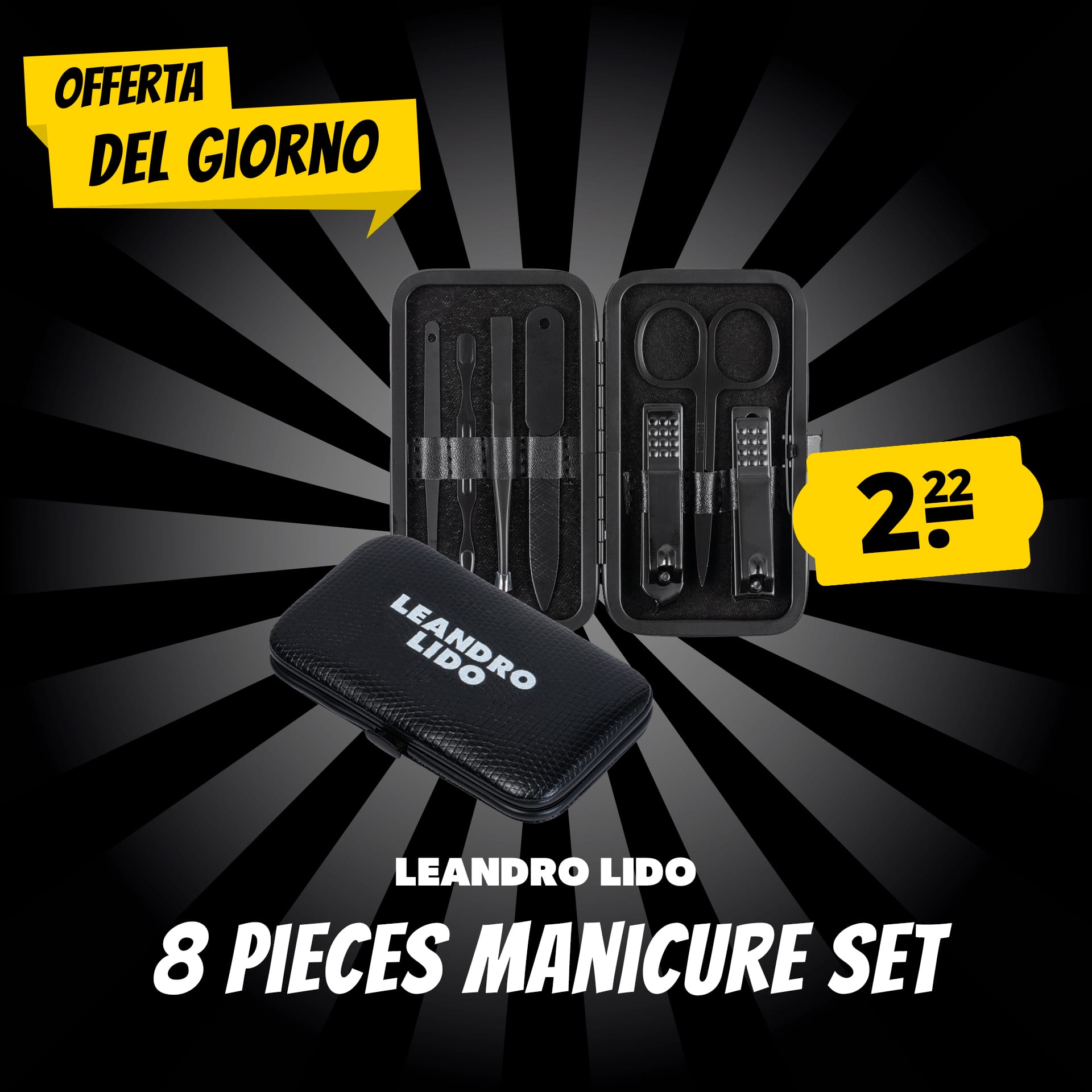 Leandro lido perugia set per la manicure da 8 pezzi