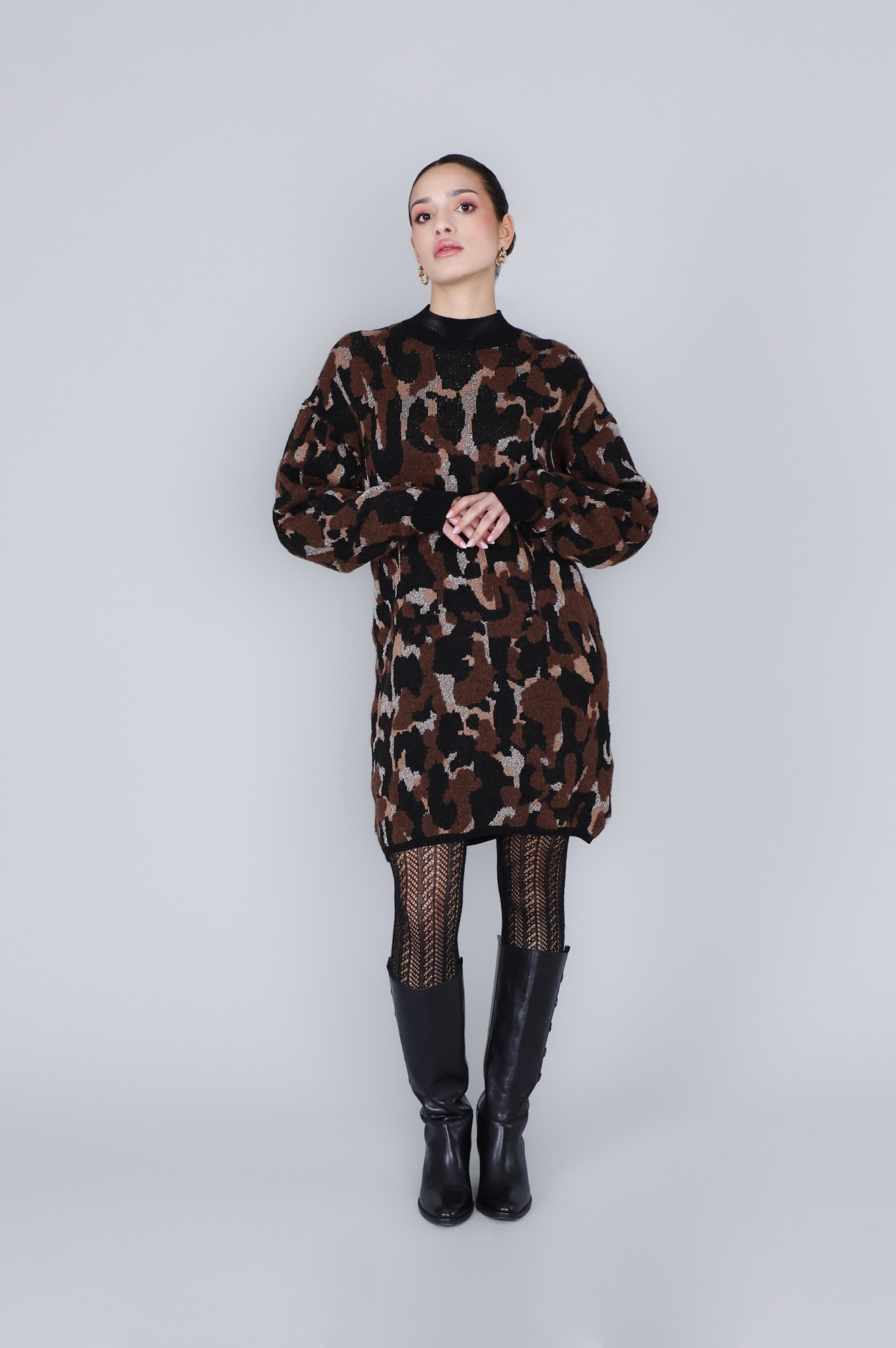 Image of miniabito lavorazione jacquard animalier multi animalier
