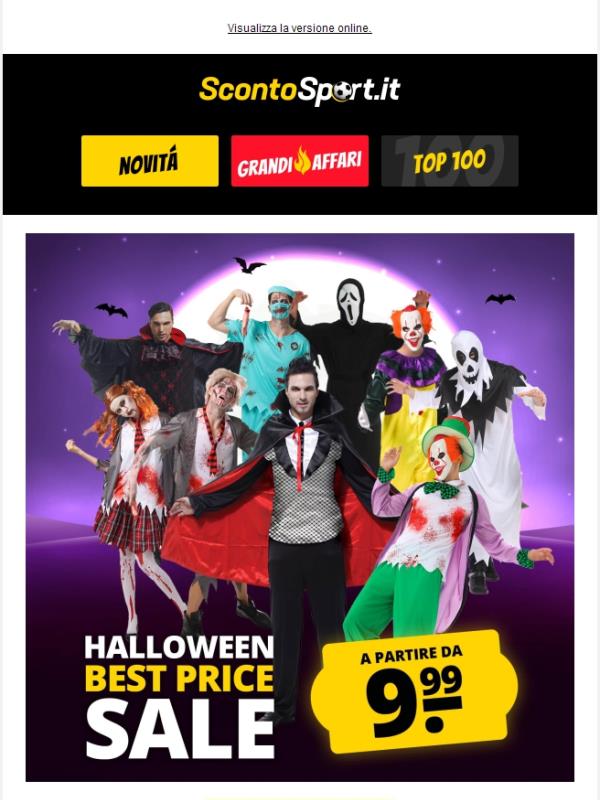Saldi di Halloween a partire da 9,99 €! 👻