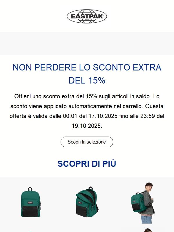 Ultimo momento per risparmiare un extra 15%
