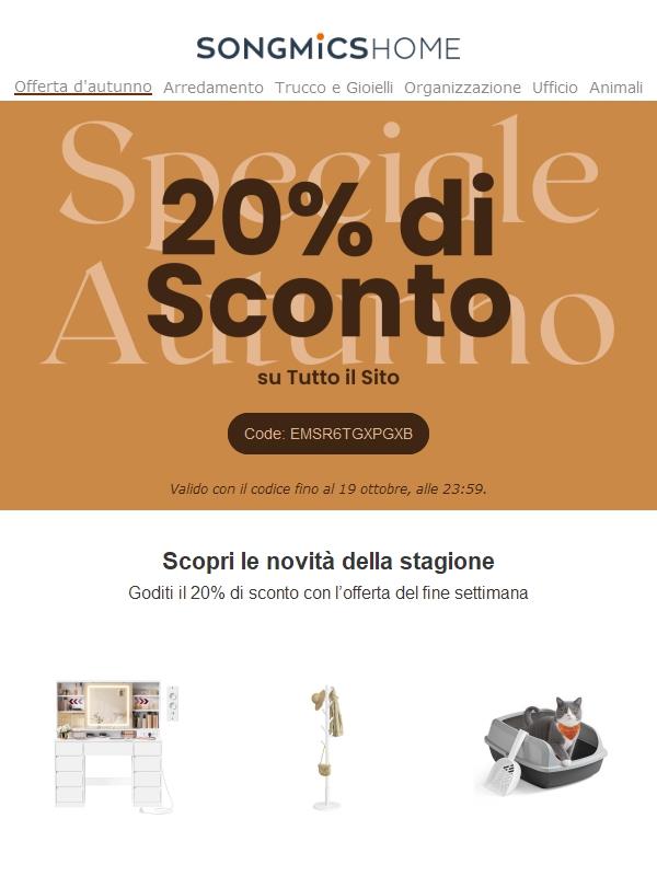 Hai già visto i nostri sconti d’autunno? Fino al 25% sui best seller!