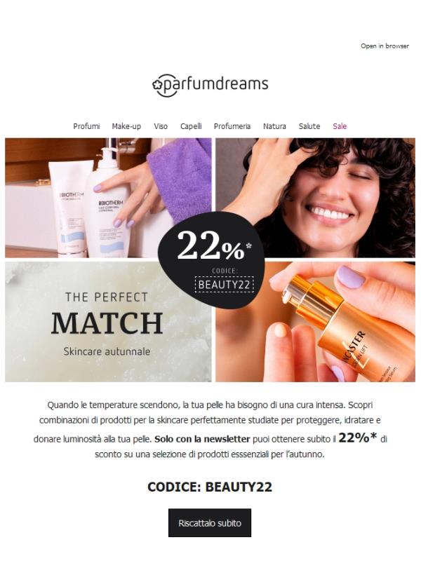 22% sul programma di skincare perfetto per te🧩