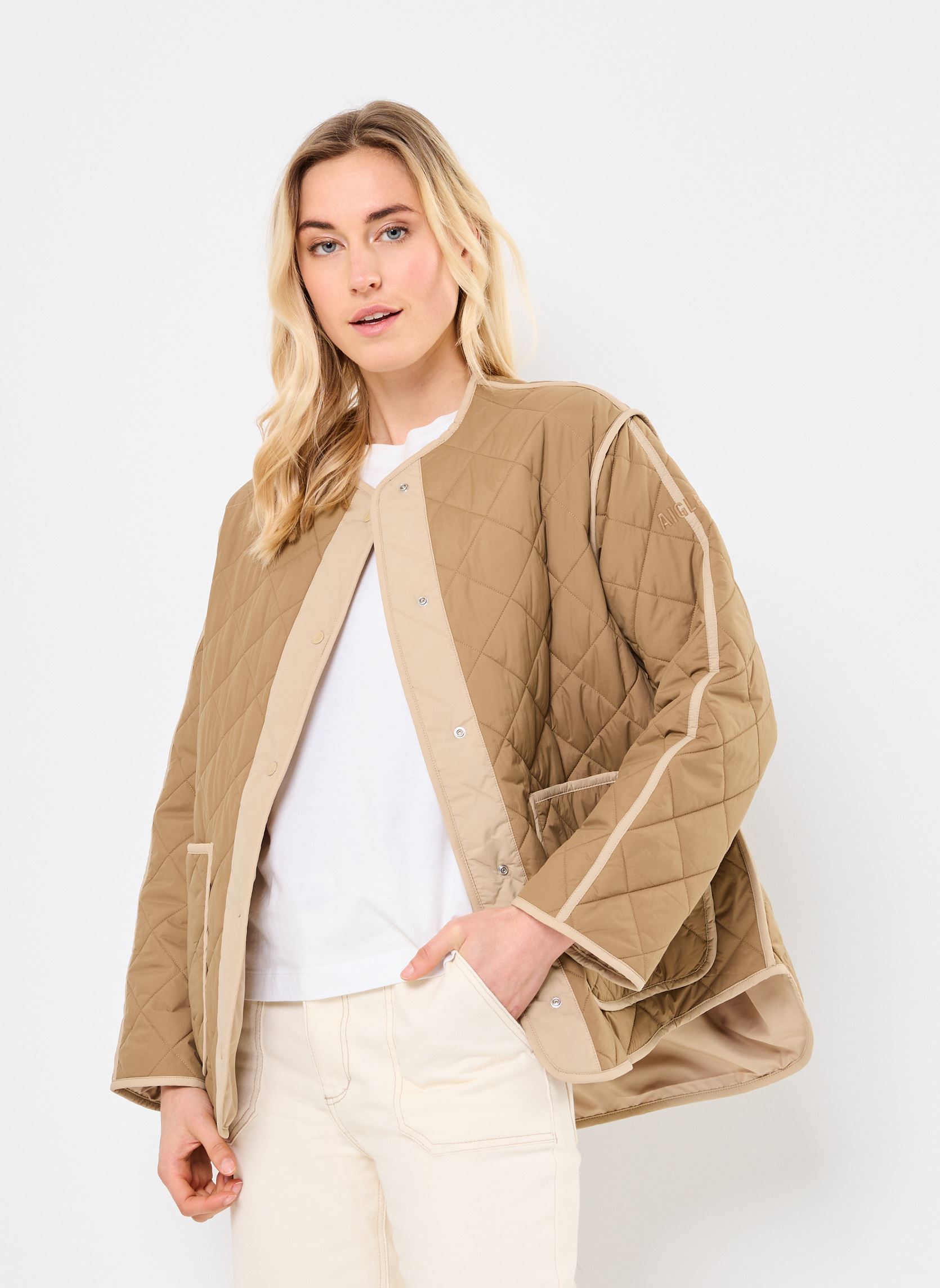 Aigle Giacche Veste matelassée déperlante donna marrone