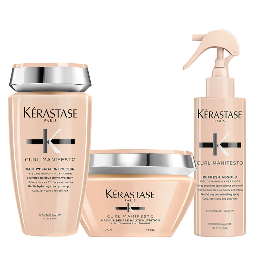 Image of Kerastase Curl Manifesto Shampoo 250ml Mask 200 ml Spray 190ml