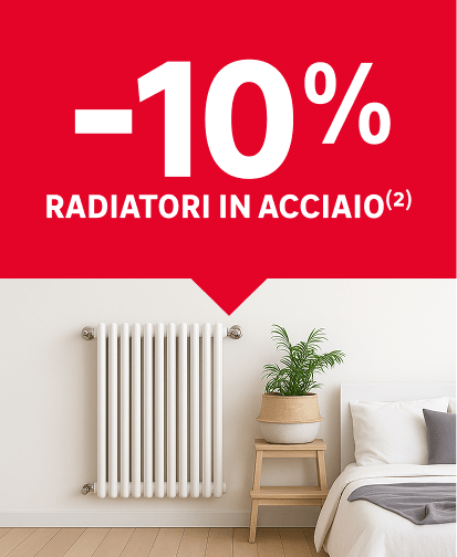 sconto 10% su radiatori in acciaio