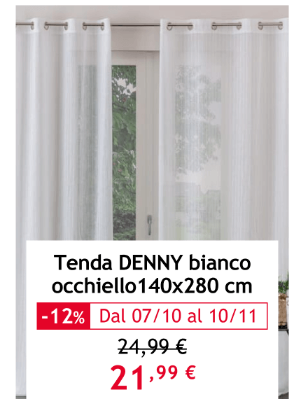 tenda denny bianco occhiello