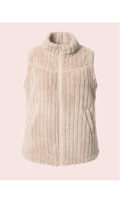 Gilet dal taglio smanicato in teddy con collo alto e coulisse