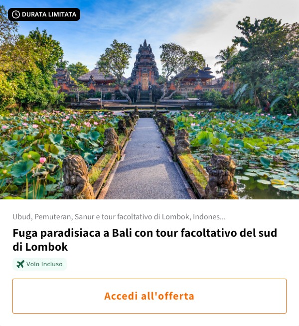 Fuga paradisiaca a Bali con tour facoltativo del sud di Lombok