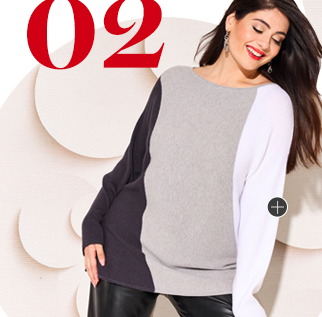 Maglione con righe, scollo a barca e maniche lunghe
