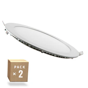 Confezione da 2 pannelli LED 18W 1800Lm 6000ºK Circolari 40.000H [JL-GP-LZ-3-M-CW-PK2-AP]