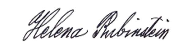Firma manoscritta di Helena Rubinstein.