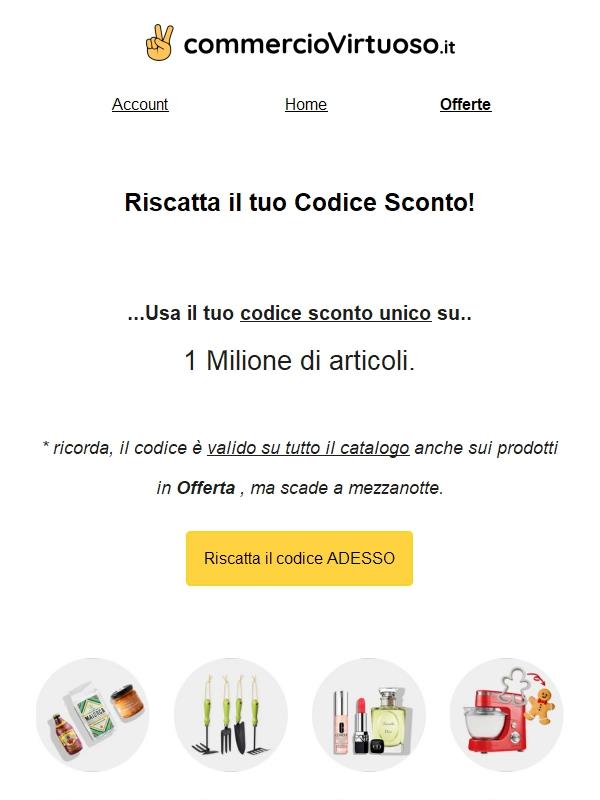 Complimenti! Codice sconto esclusivo per te 🎉