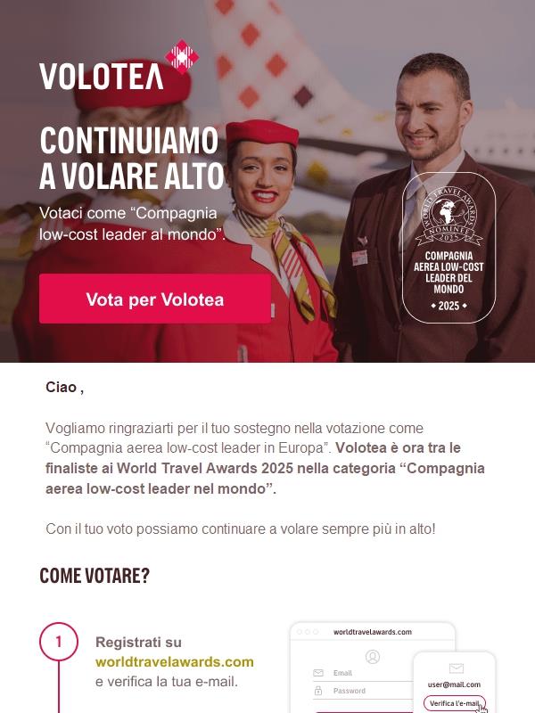 Vota per noi nella categoria mondiale dei World Travel Awards 🏆