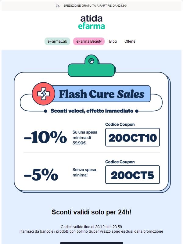 ⚡ Flash Cure Sales | Sconti lampo fino al -10%!