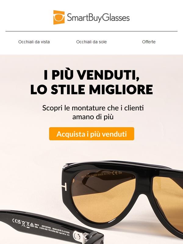 Le montature più acquistate da tutti 😎