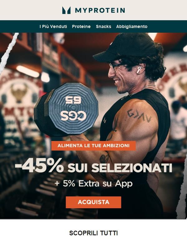 -45% + 5% Extra sui Selezionati 🔥