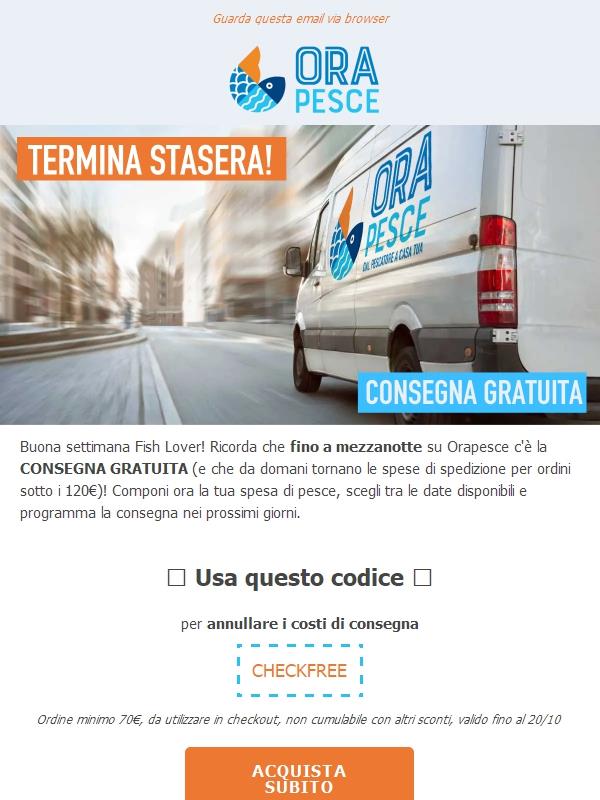 Sono le ultime ore ⏳, Fish Lover! Se ordini entro stasera la consegna è gratuita!