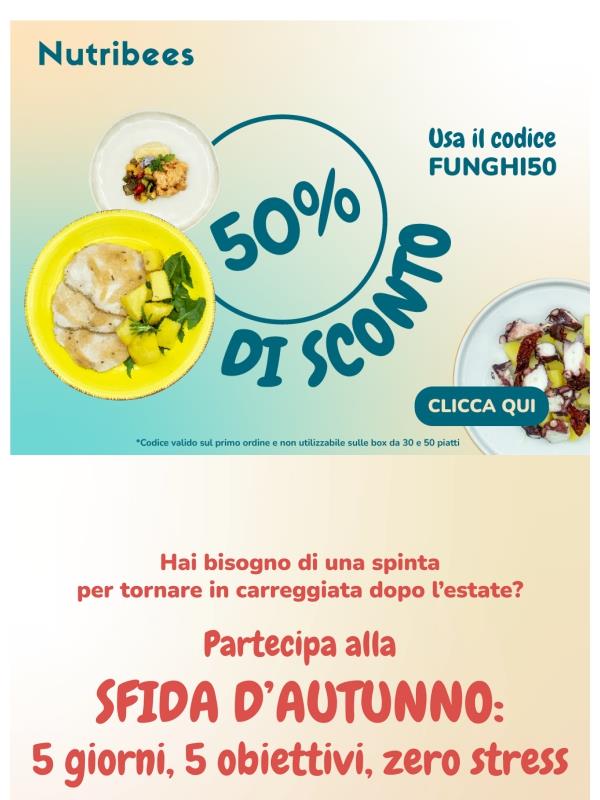 Accetterai la sfida? Per te 50% di sconto 🚀