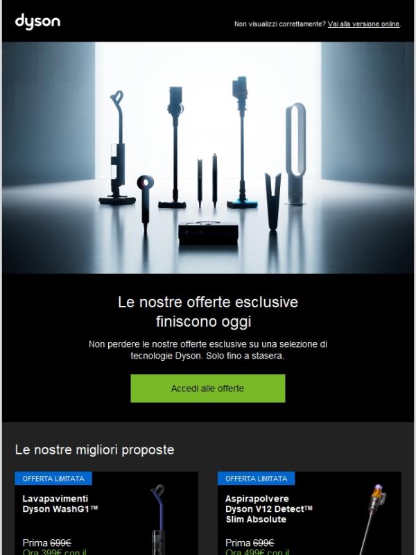 Le nostre offerte esclusive finiscono oggi