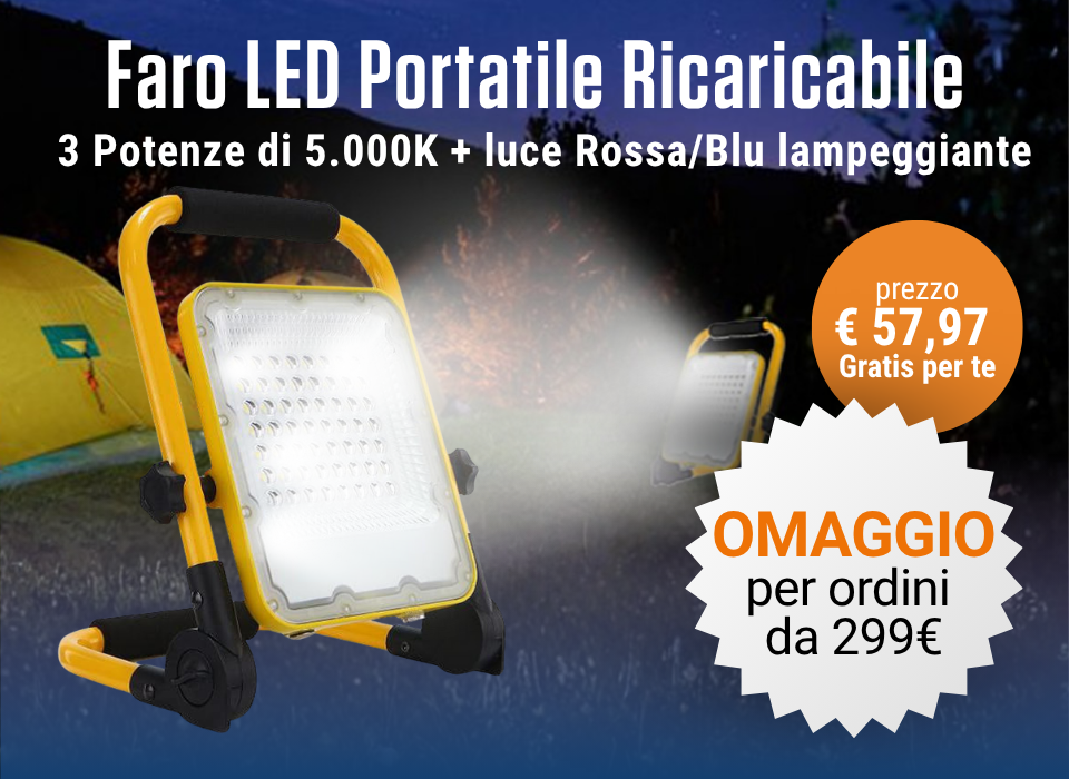 Faro LED Portatile Ricaricabile