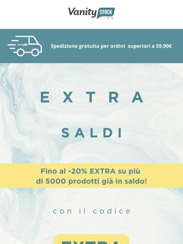 Fino al -20% EXTRA su più di 5000 prodotti già scontati! 💣