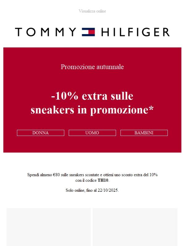 -10% extra sulle sneakers in promozione.