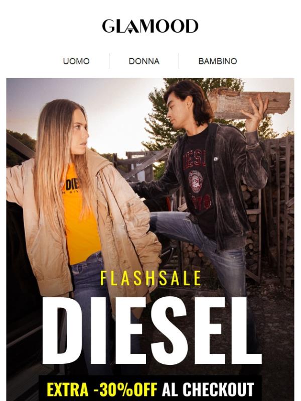 Offerta Flash DIESEL: fino al -65% + EXTRA 30% al checkout