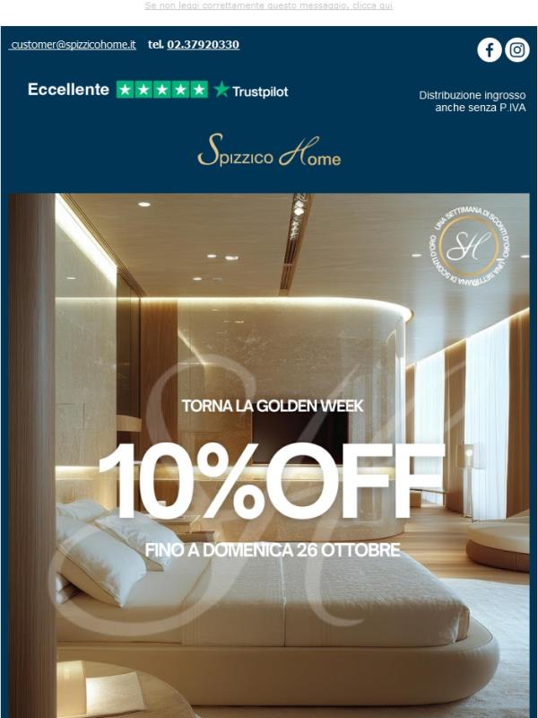 ✨ Golden Week Sconti d'oro su Spizzico Home 💙