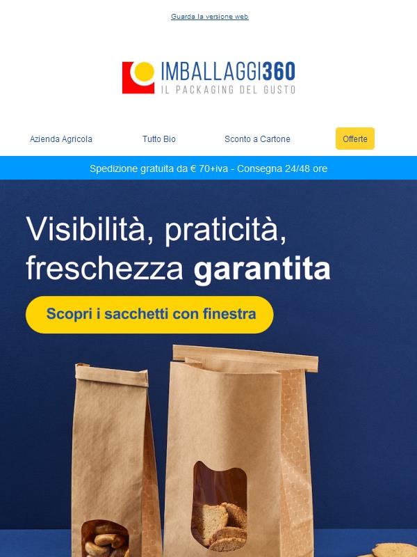 🛍️  Sacchetti con finestra: praticità e visibilità per i tuoi prodotti