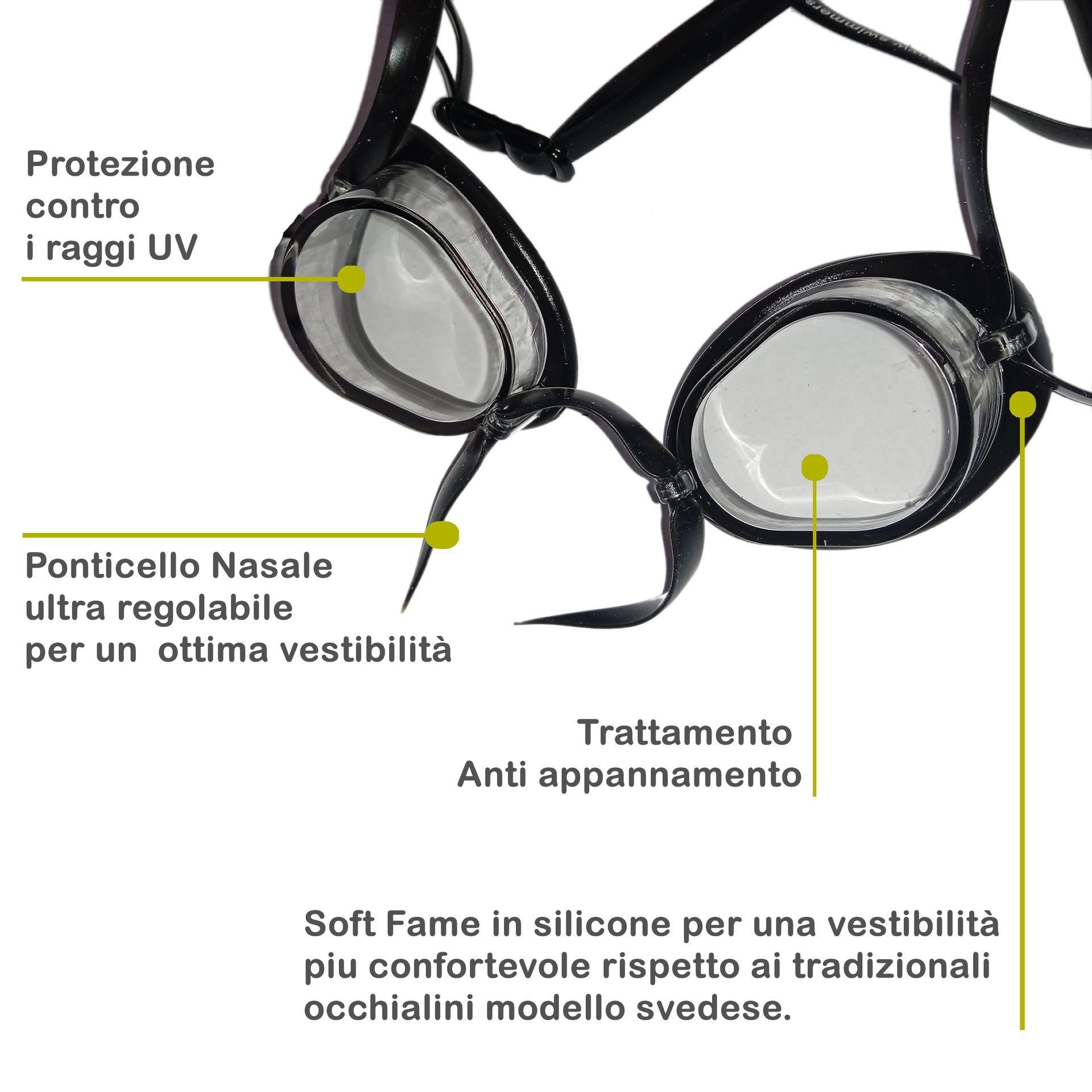 occhialini gommati caratteristiche