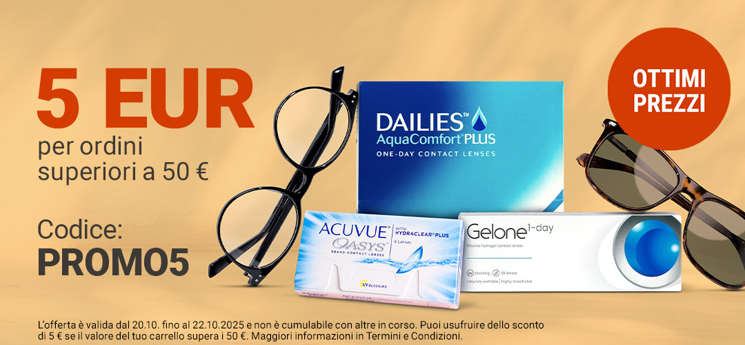 5€ di sconto per ordini superiori a 50€ - codice PROMO5