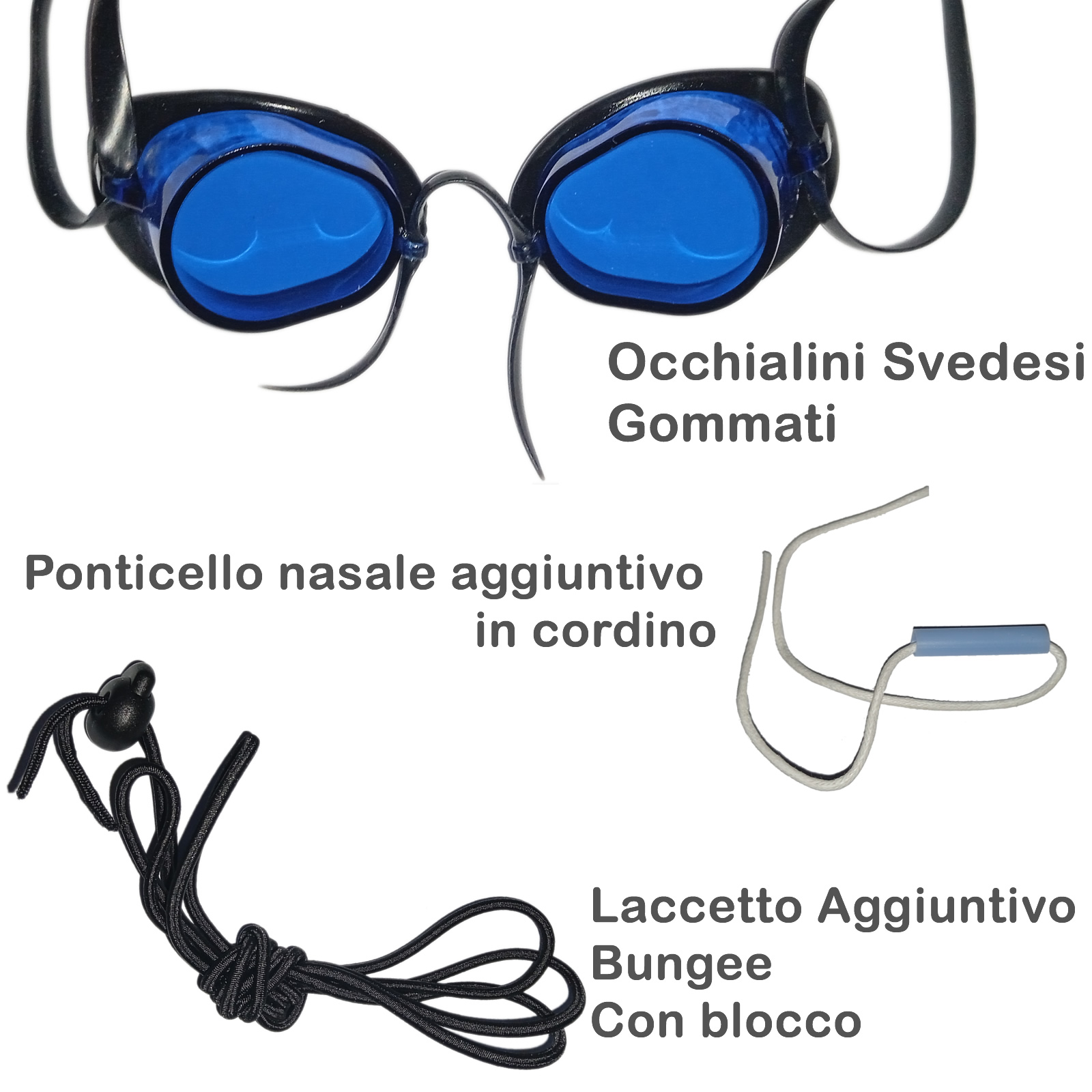 occhialini gommati contenuto confezione