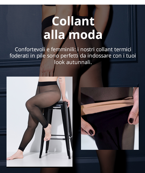 Collant termici con interno di pile e orlo alto