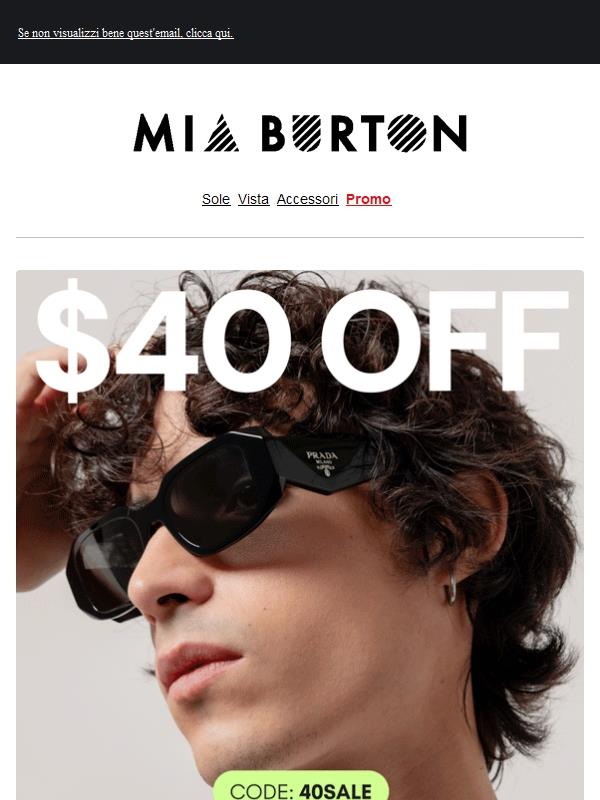 40$ di sconto su tutto
