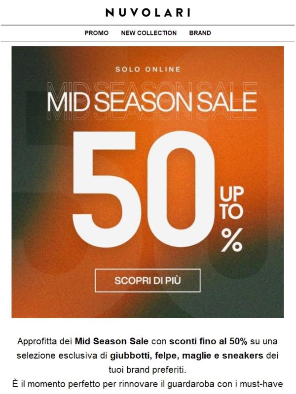 🔥 Mid Season Sale: Sconti fino al 50%! 🔥