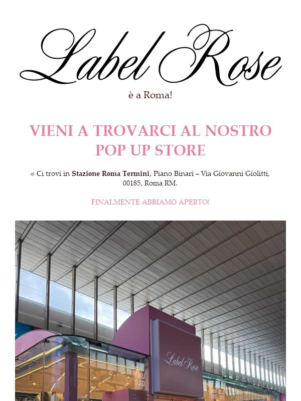 -20% DI SCONTO il 25 OTTOBRE AL POP UP STORE A ROMA!