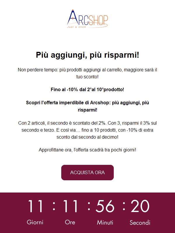 Più aggiungi, più risparmi! Fino al 10% di Extra sconto ora!
