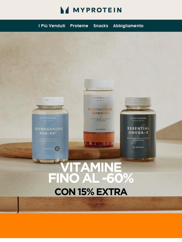 💊 +15% extra su vitamine e prodotti per la massa!