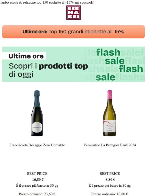 FLASH SALE ⏰ & -15% su 150 etichette