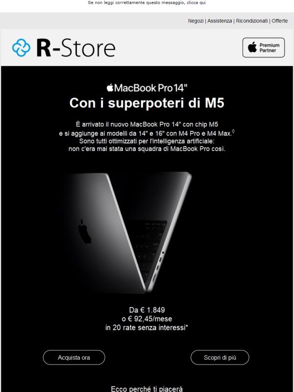 Acquista ora i nuovi MacBook Pro e iPad Pro con chip M5!