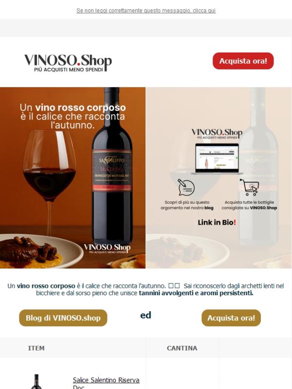 🍂 Un vino rosso corposo è il calice che racconta l’autunno | VINOSO