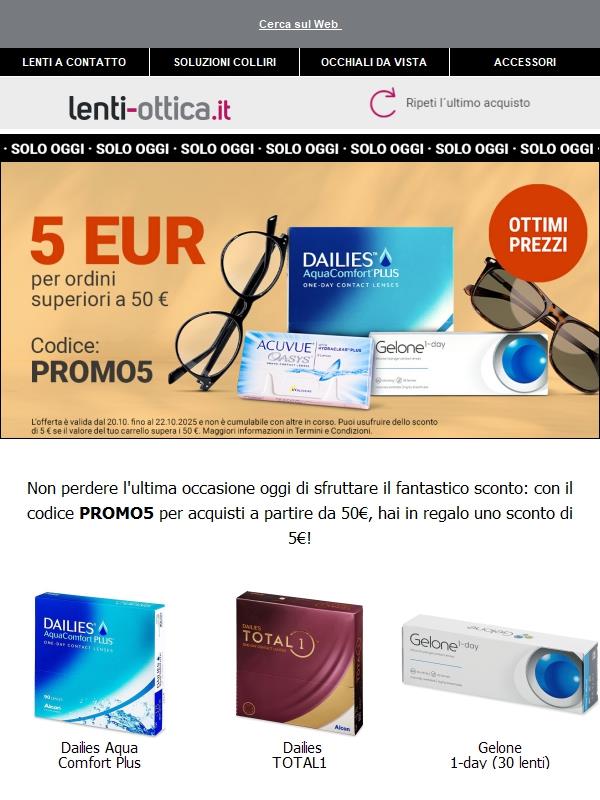 ⏰Solo fino a mezzanotte: acquista a partire da 50 €, ricevi 5 €
