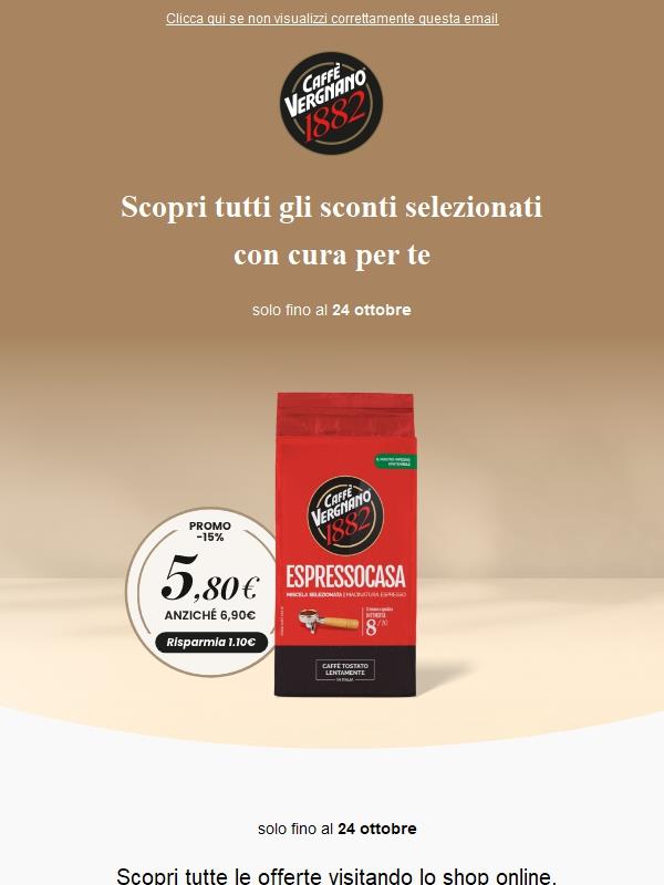🌟 Ancora pochi giorni di sconto sui prodotti di Caffè Vergnano ☕