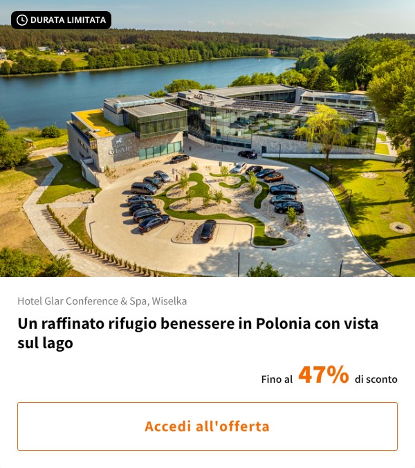 Un raffinato rifugio benessere in Polonia con vista sul lago