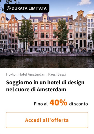 Soggiorno in un hotel di design nel cuore di Amsterdam
