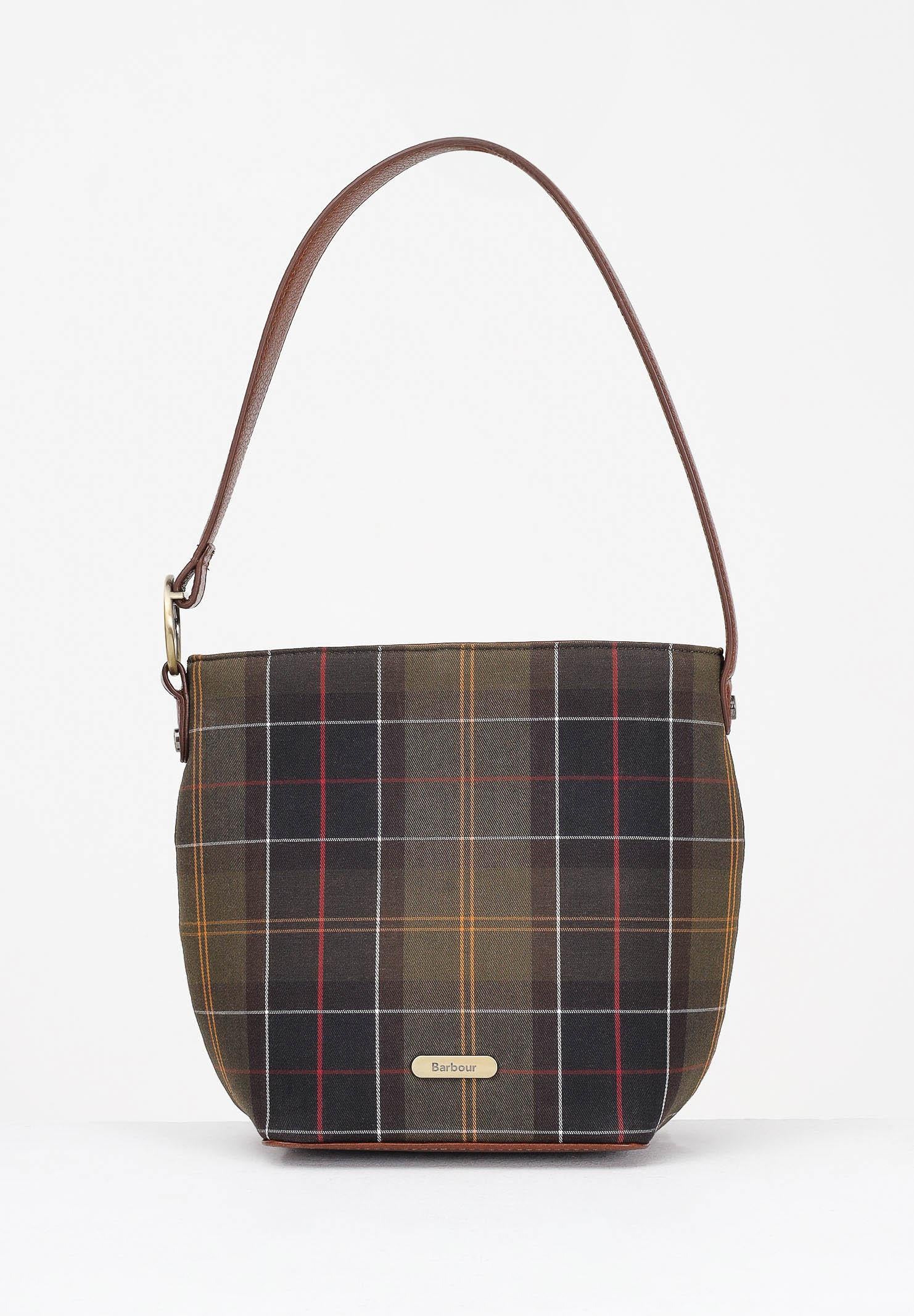 Image of BARBOUR Borsa a secchiello in tartan Cedar da donna