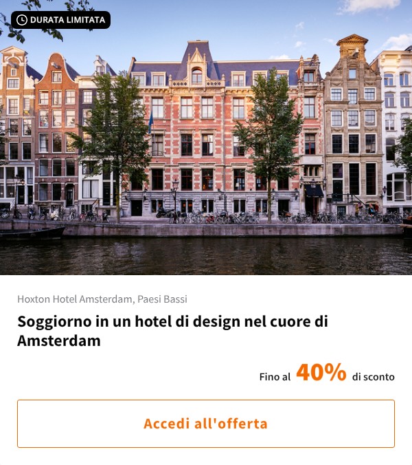 Soggiorno in un hotel di design nel cuore di Amsterdam