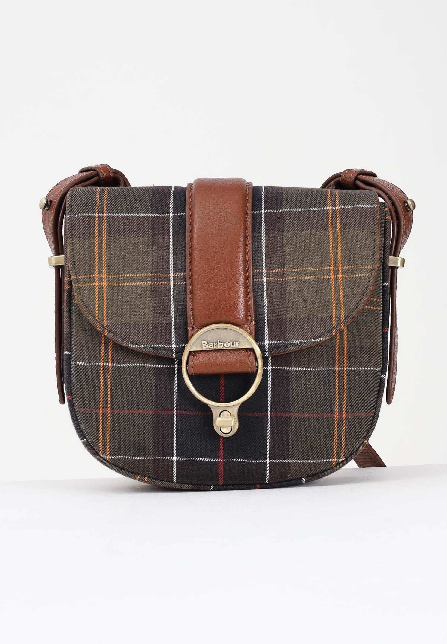 Image of BARBOUR Borsa a tracolla con motivo tartan Elm da donna