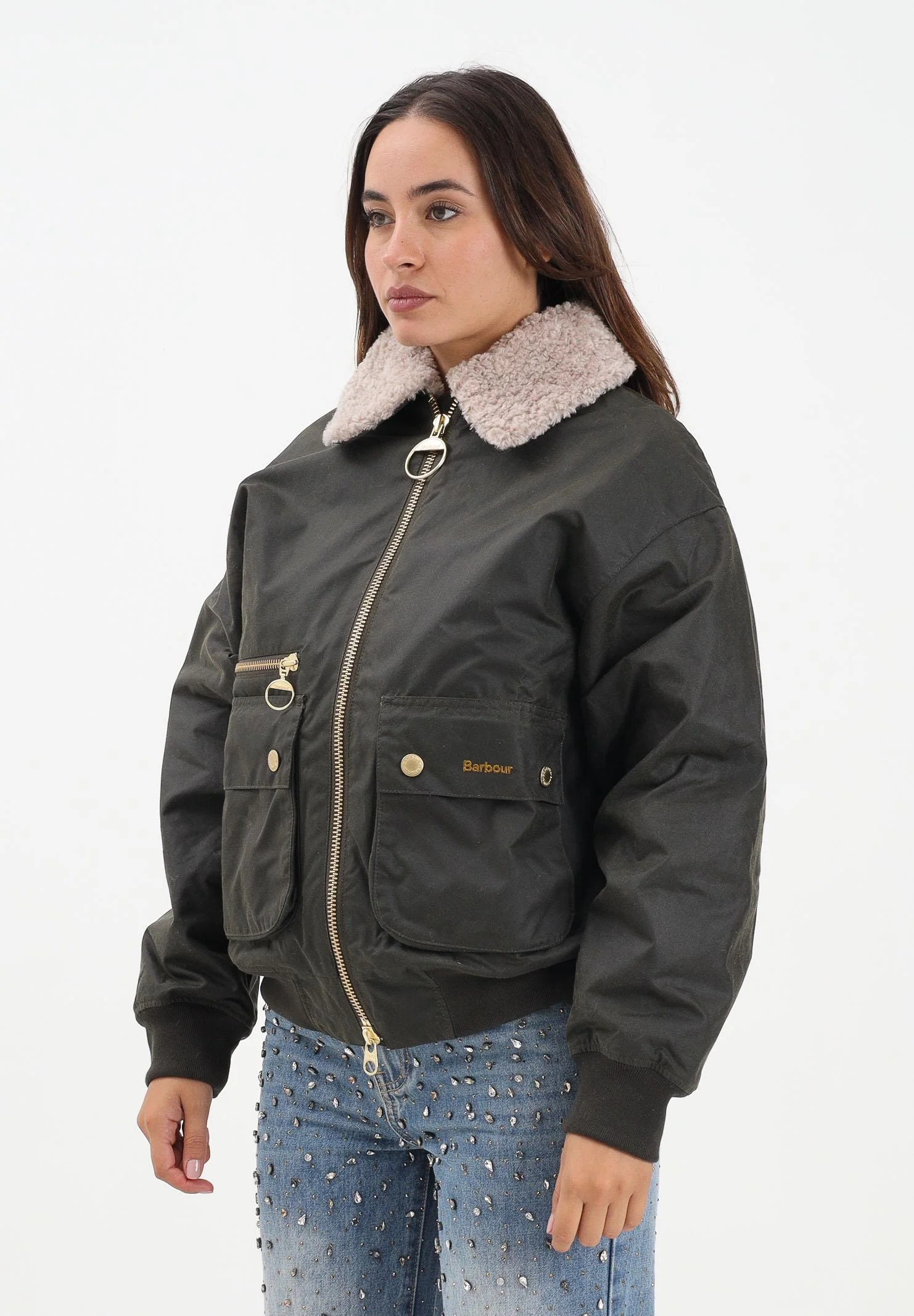 Image of BARBOUR Giubbotto Maxine oliva da donna